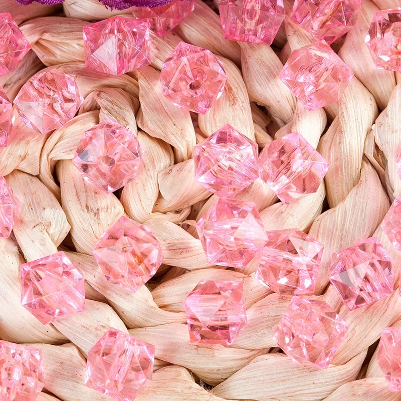 Cuentas acrílicas cuadradas transparentes para manualidades, 500g, 10mm, caja de pañuelos, sueltas, alrededor de 1100 cuentas