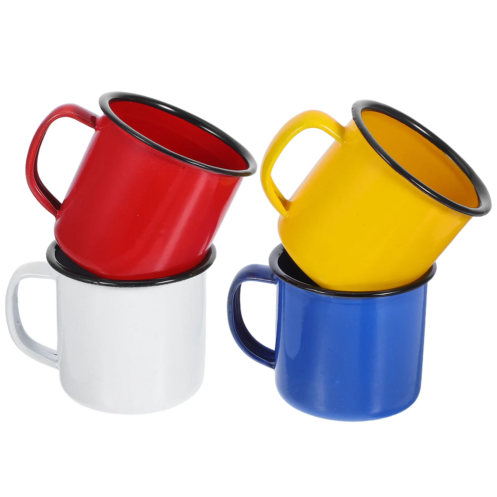 4Pcs Enamel Mug Coffee Tea Mugs Simple Style Easy Clean Drinking Cups for Home Office Picnics Enamel Mug