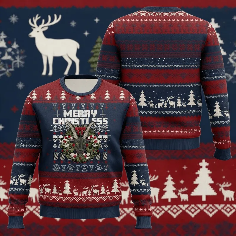

Hail Santa Satan Claus Ugly Sweater Funny Christmas Novelty Pullover Xmas Jumper for Men Women Christmas Party Costume Cosplay