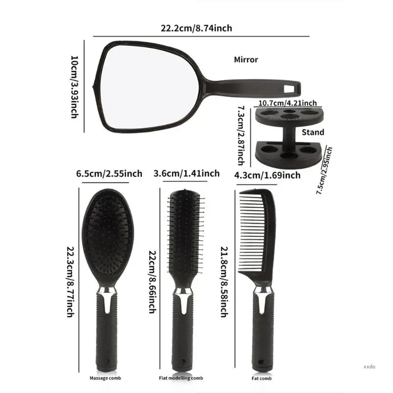 4 Pieces Hair Comb Set Hair Styling Comb Hair Brush Set Curling Brush Detangling Hair Brush Massage Brush for Men Women