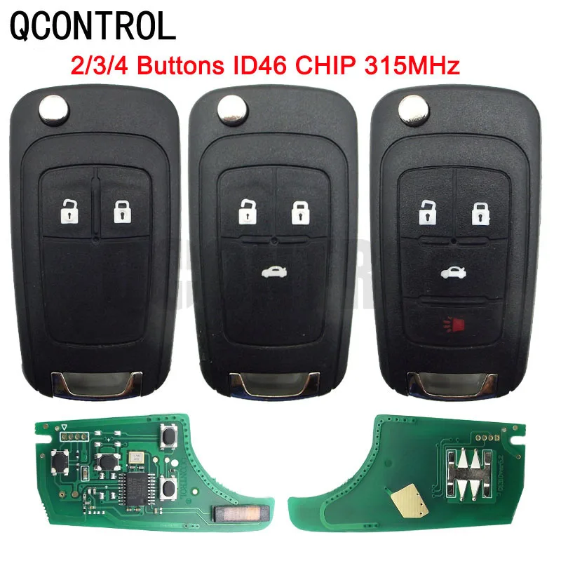 

QCONTROL Car Remote Key Fit for Buick Lacrosse Encore Regal Verano 2011 2012 2013 2014 2015 2016 2/3/4 Buttons 315MHz