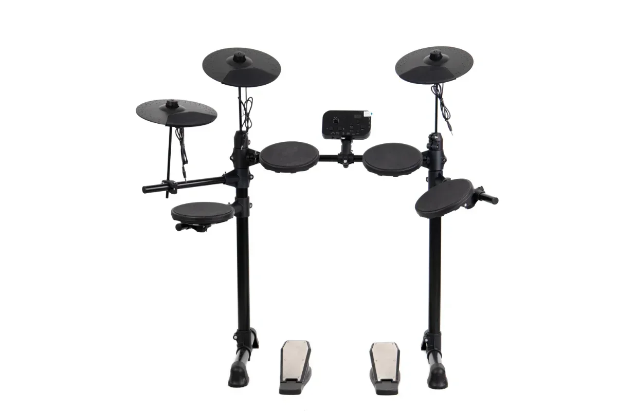 Electronic Drum Set 4 Drums 3 Cymbals Full Silicone Electronic Drum Kit 180 Tones Percussion Music USB, MIDI,Headphone Interface