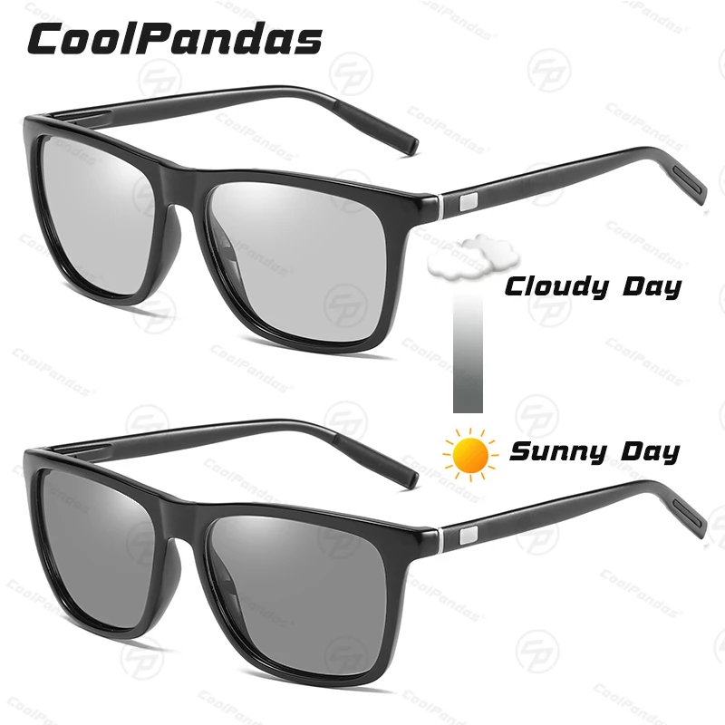 Classic Square Polarized Sunglasses Men Photochromic Anti-Glare Glasses For Women Ultra-Light Chameleon UV400 Driving Goggles