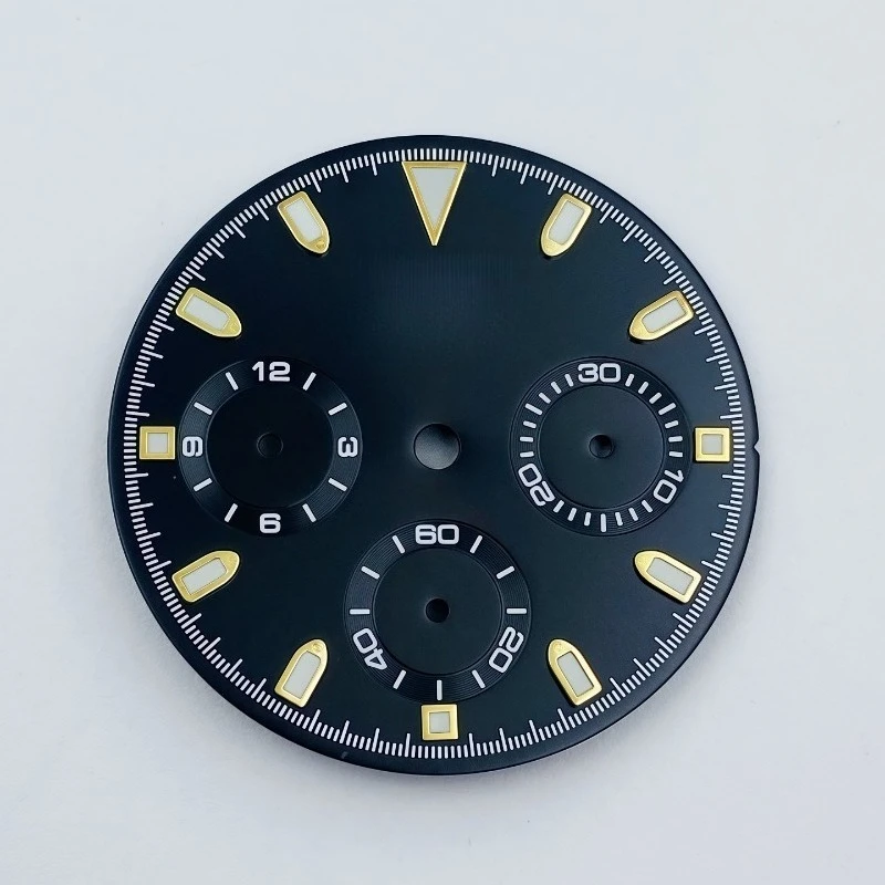 جديد لـ VK63 كوارتز قرص ميكانيكي 29.5 مللي متر ثلاثي العينيات الباندا الطلب الحرفي الأخضر مضيئة صالح لـ VK63 #3