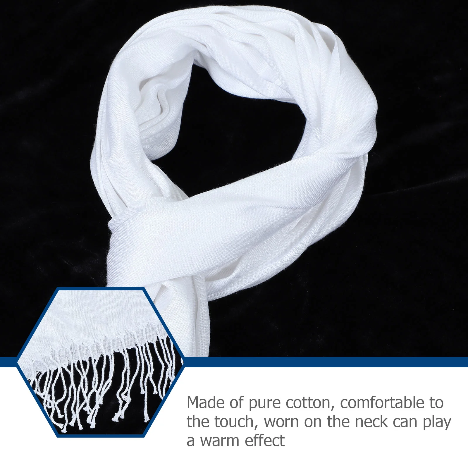 Pure White Scarf Tie-dye DIY Crafts Accessory Practical Cotton Accessories Plain Supply Kids Blank Child