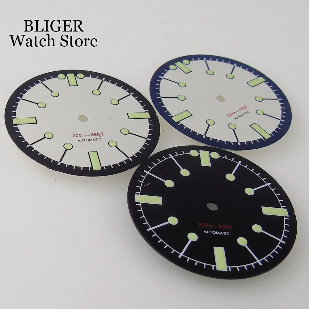 New 31mm Red White Black Blue Watch Dial for NH35 NH36 NH38 Movement Green Luminous For Diving Wristwatch Accessories Parts