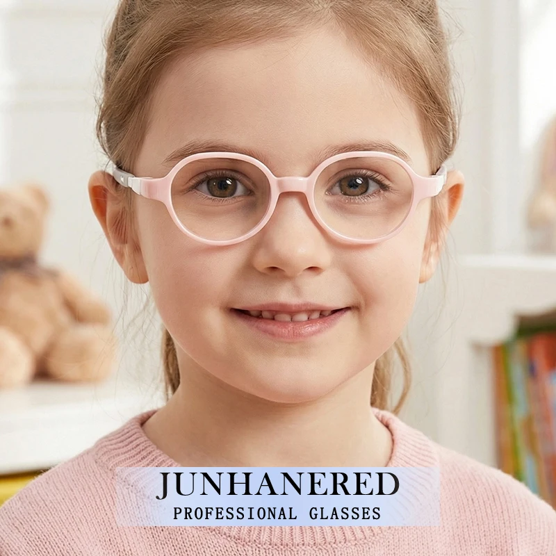

Fashion Round Soft Silicone Children Small Frame Prescription Glasses Anti Blue Light Girl Boy Myopia Astigmatism Custom Eyewear