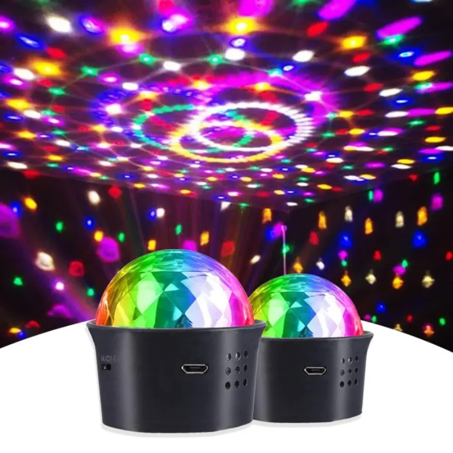 

2Pack Mini Disco Ball Light Sound Activated Multicolor Disco Party Lights, USB Rechargeable Battery Dj Strobe Lights, Led Disco