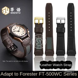 Shenyu High-Quality Classic Leather Watch Strap For Casio Forester series FT-500WC-3B/5B/1B Series Replacement watchband