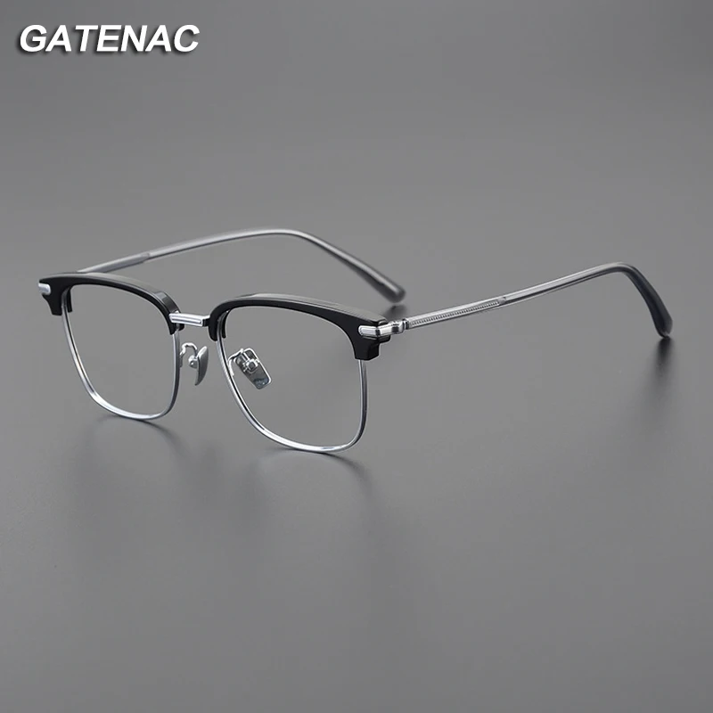 

Vintage Acetate Titanium Glasses Frame Men Business Prescription Myopia Eyeglasses Spectacles Light Luxury Brand Optical Eyewear