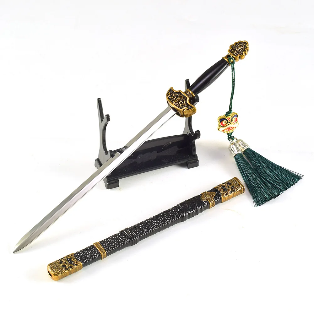 22cm mito preto zhong kui demônio-espada revestida de metal artesanato brinquedo faca modelo periféricos de jogo ao ar livre coleções divertidas