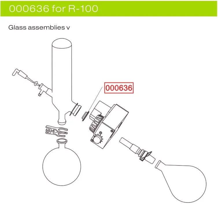 Sello de evaporador rotativo KD22 000636, para BUCHI R-100/R-3/R-114