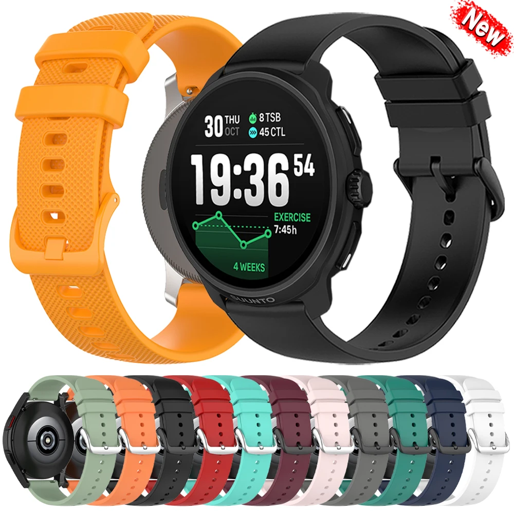 سيليكون 22 مللي متر شريط للرسغ ل SUUNTO RACE 2/S تشغيل المحيط العمودي استبدال الفرقة الناعمة ل SUUNTO 5 9 الذروة DLC/PRO سوار رياضي