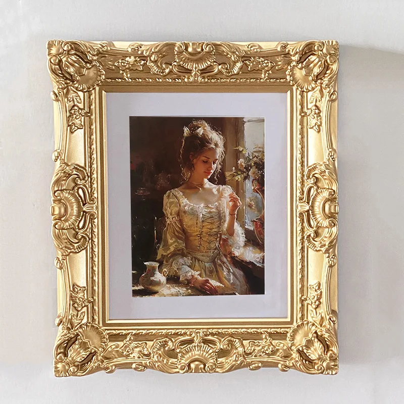 European Relief Photo Wall Resin Retro Carved Photo Frame Hanging Photo Wall Combination Picture Frames Desktop Home Decoration