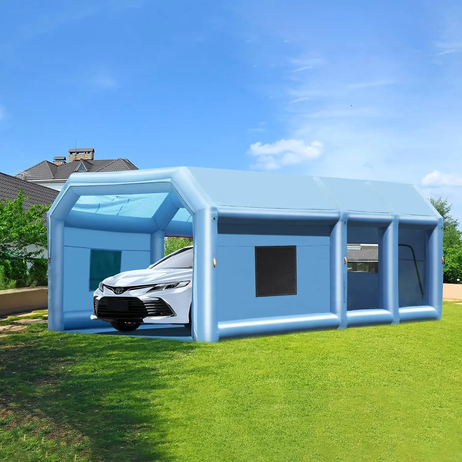 Inflatable Spray Booth For Vehicle Portable With Powerful Blowers Air Filter System