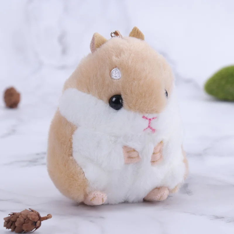 10cm Cute Plush Toys Kawaii Bag Backpack Pendant Keychain Stuffed Animals Kids Toys For Children Girl Birthday Gift Hamster Doll