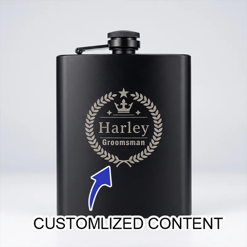 1. Custom Engraved Men’s Hip Flask Personalized Name Deer Antler Stainless Steel Whiskey Flask, Birthday Retirement Gift for Him