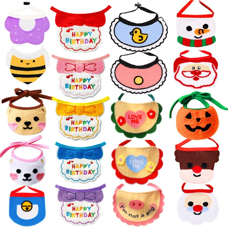 

Cute Pet Cat Saliva Towel Dog Christmas and New Year Holiday Scarf Garfield Cat and Shiba Dog Pet Supplies