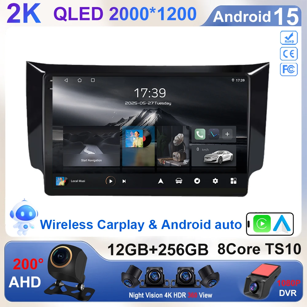 Android 16 For Nissan Sylphy B17 Sentra 12 2013 2014 2015 2016 2017 2018 Multimedia Video Player Carplay Touch Screen RDS GPS