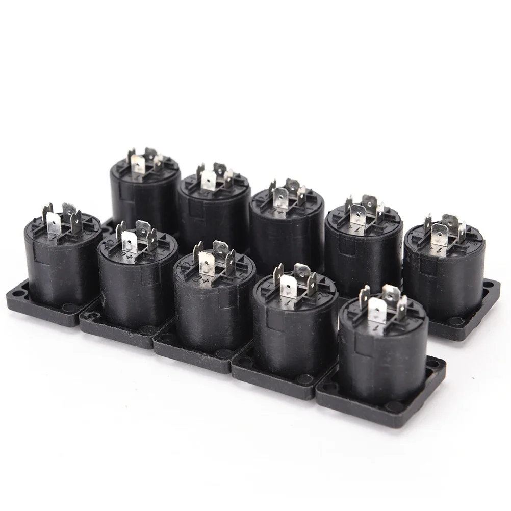 (YY)10Pcs Speakon 4 Pole Female Jack Compatible Audio Cable Connector Socket Panel 26*31*33.6mm