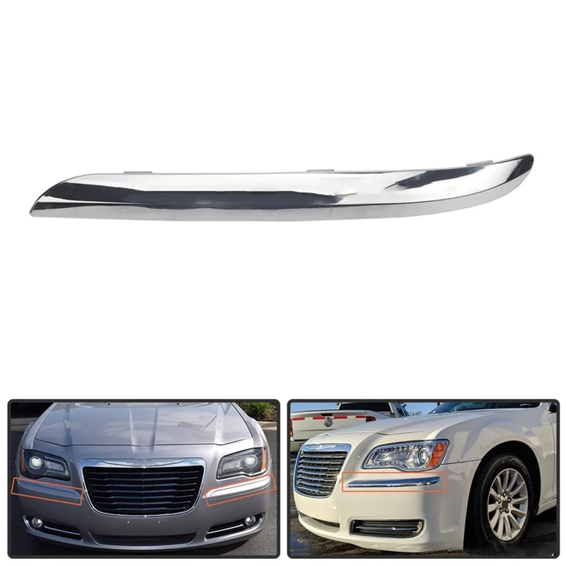 BB Chrome Front Bumper Molding Trim For Chrysler 300 Accent 2011-2014 Front Bumper Trim Strip