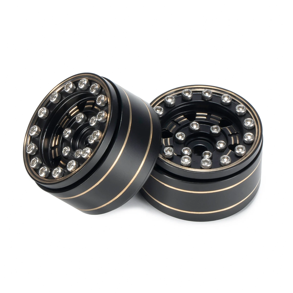 4Pcs 50*20mm Rubber Tires 1.0 Inch Brass Wheels Rim for 1/18 1/24 RC Car Crawler TRX4M Axial SCX24 FCX24 K5 Enduro24 Upgrade