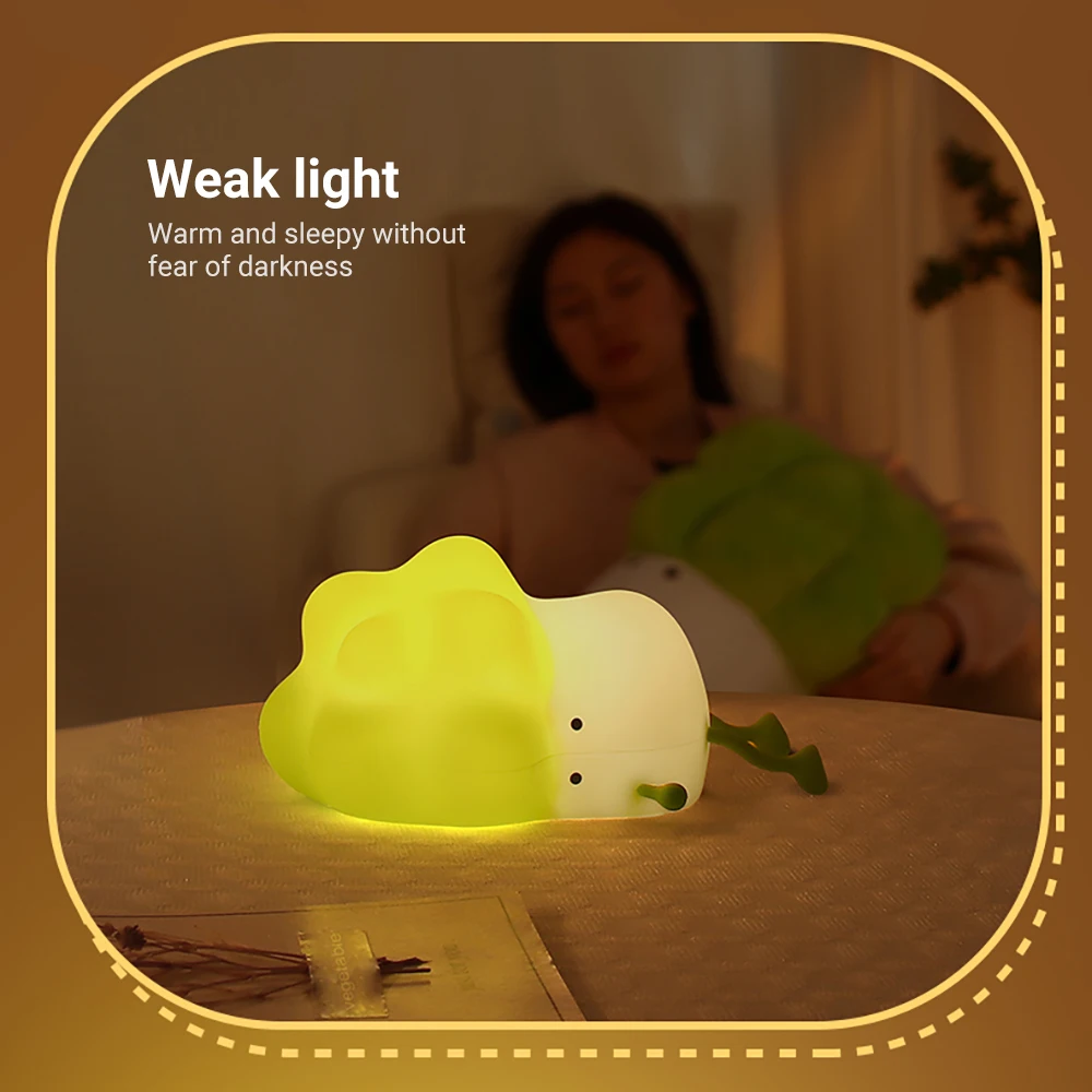 Luz LED nocturna con Sensor táctil para niños, lámpara de noche de silicona, decoración del hogar, mesita de noche, dormitorio, regalos