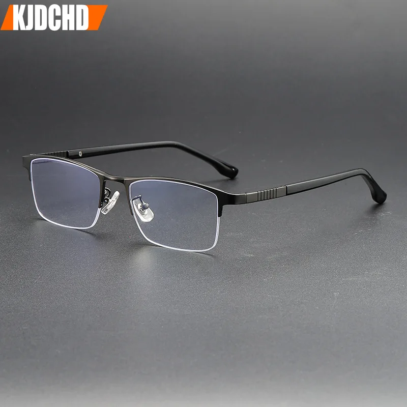 

KJDCHD Fashion Comfort Glasses Retro Luxury Pure Titanium Square Half Frame Eyeglasses Prescription Eyewear Frame For Men