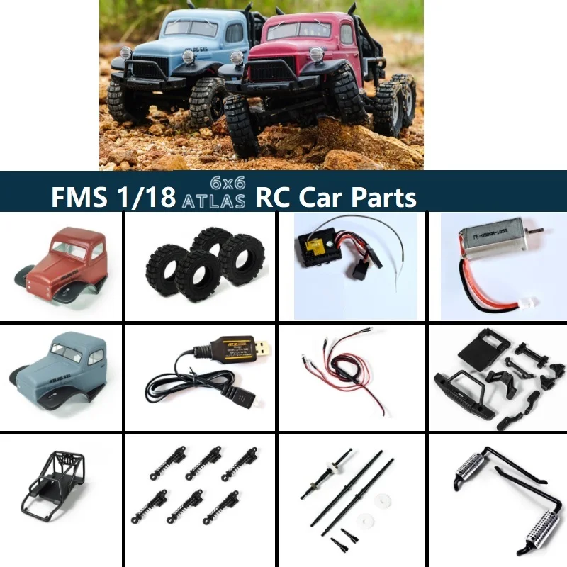 Fms 1:18アトラス6X6ロッククローラーrcカーパーツ - AliExpress 26