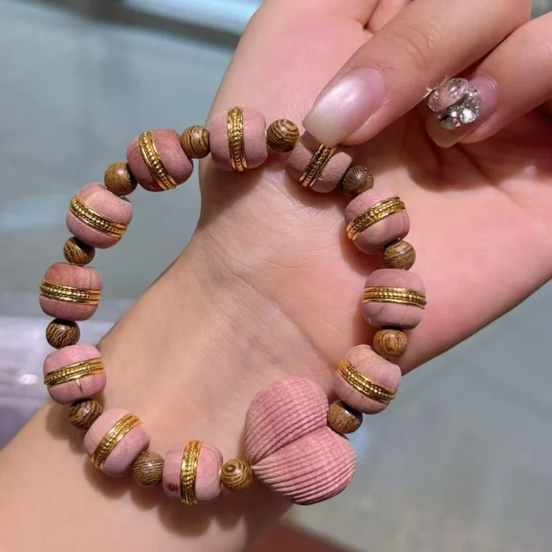 

Кровь Кипарис Деревянный Гамбургер Бусина Сердце Браслет Модные Ювелирные Изделия