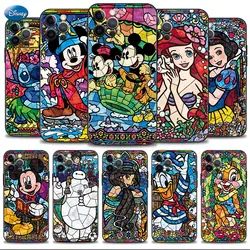 For Apple iPhone 14 X 12 Pro Max XS XR 8 11 Plus 13 14 Phone Case Mickey MouPrincess Art Luxury