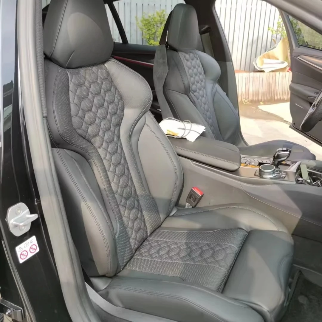 

Аксессуары для салона автомобиля Спортивное гоночное сиденье-ковш Настроить кожаный чехол и губка для X3 X5 X6 M3 M5 Series Upgrade M