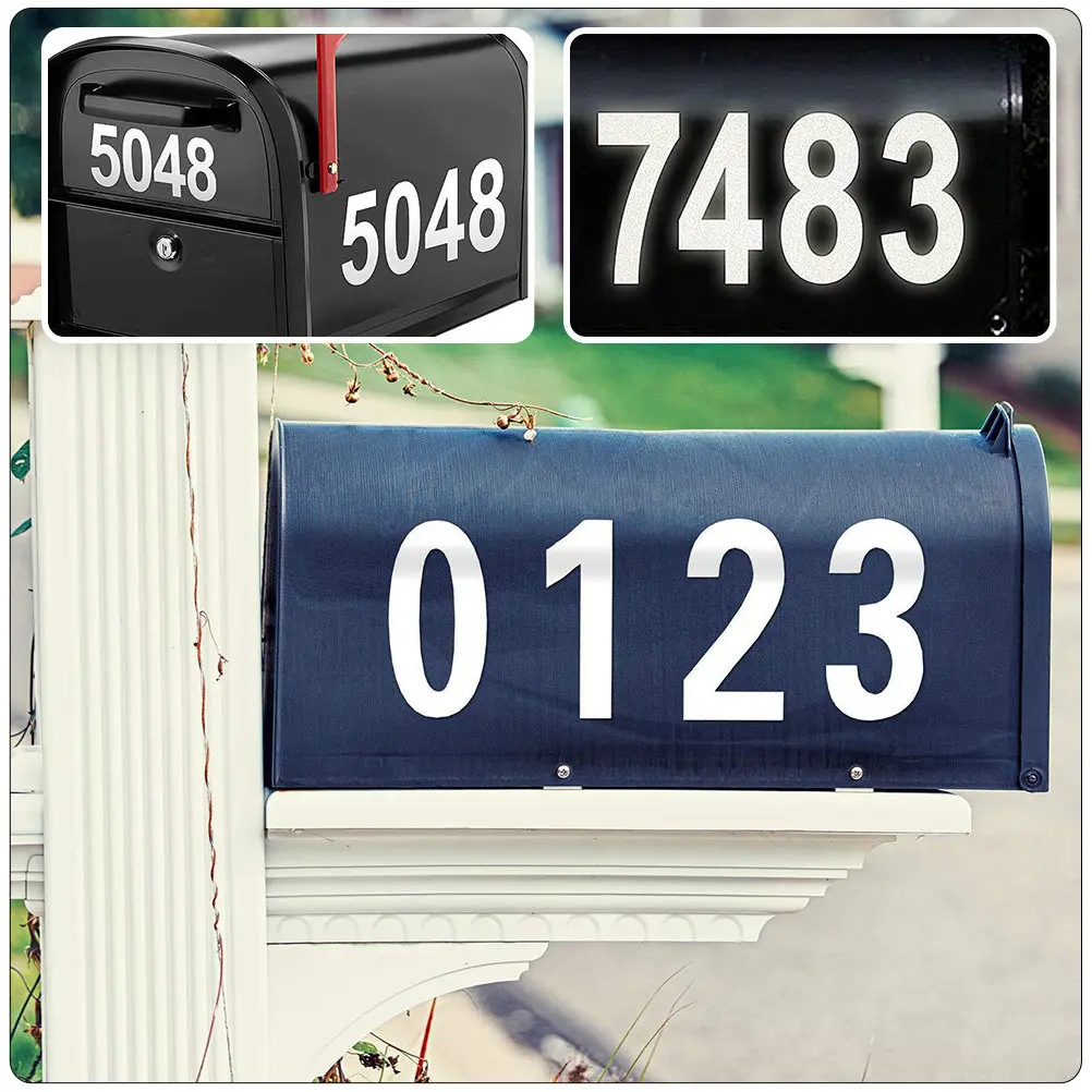 

5 Sheets Tear Off Backing Self Adhesive Number Stickers for Mailbox Outdoor Use Training Competitions House Numbers