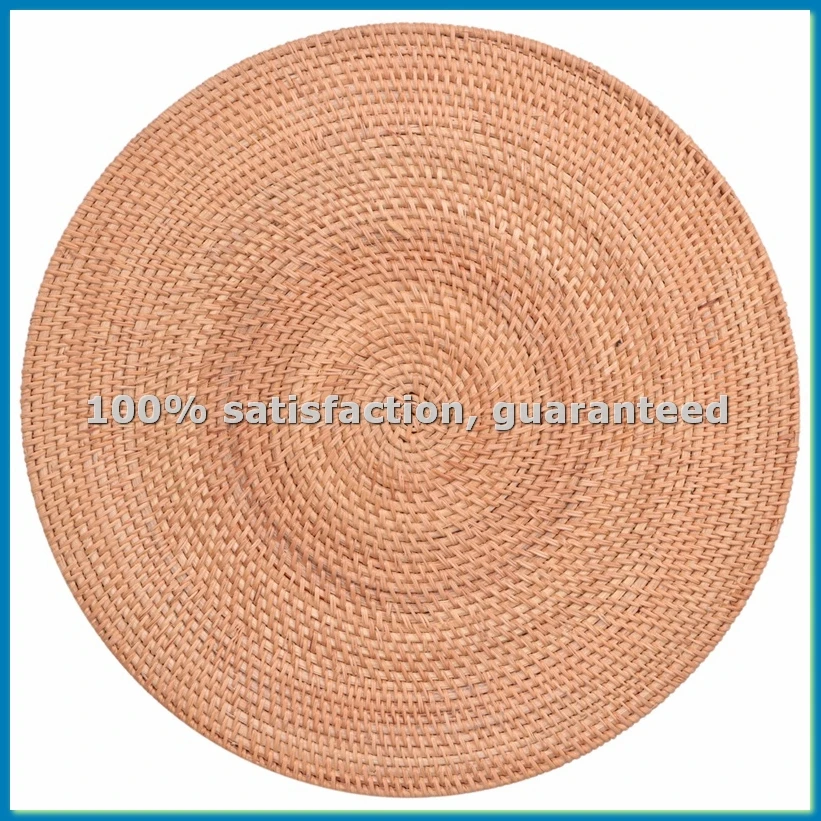 Rattan Woven Placemats,Table Mats,Non Slip Heat Place Mat,Wicker Placemat,Trivets for Hot Dishes Round,40cm-AT35