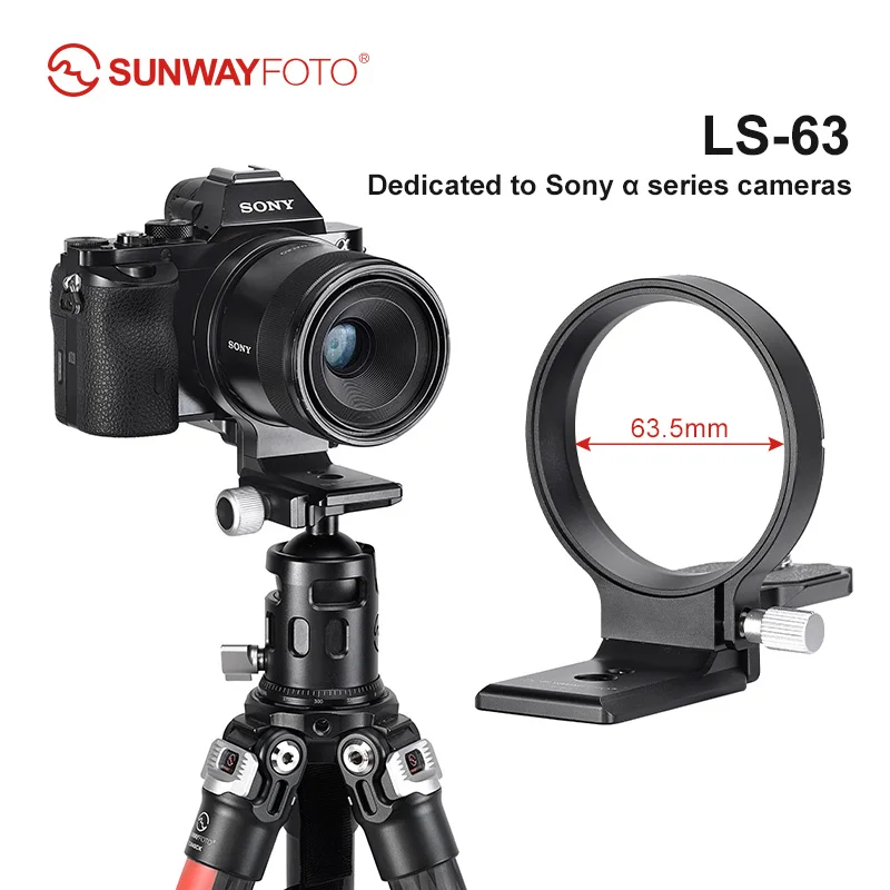 SUNWAYFOTO LS-75 LS-63 Ring Lens Support with Arca Swiss Plate Collar Mount