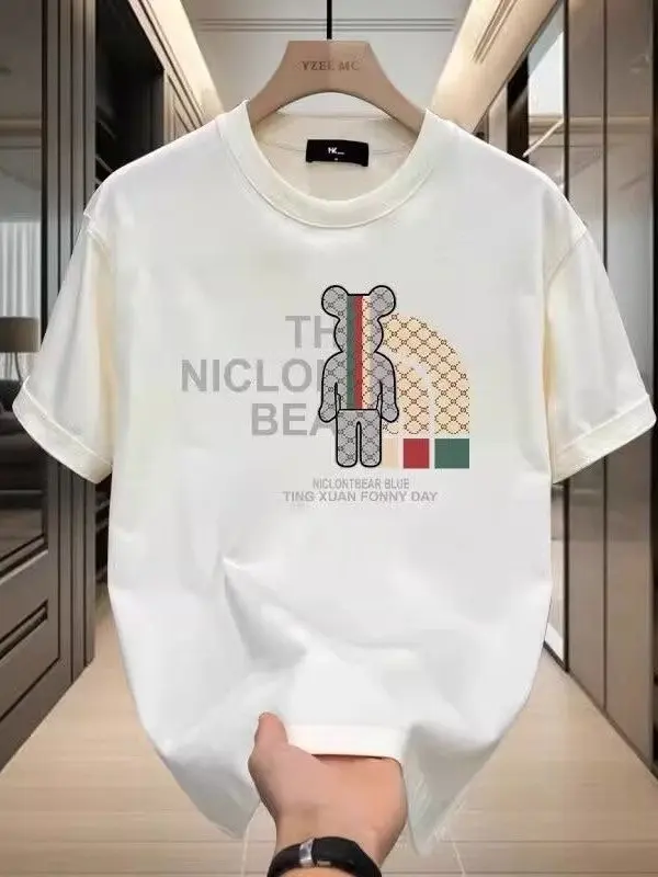 

Summer new trendy brand parent-child short sleeved T-shirt for a family of three, full home decoration, pure cotton breathable