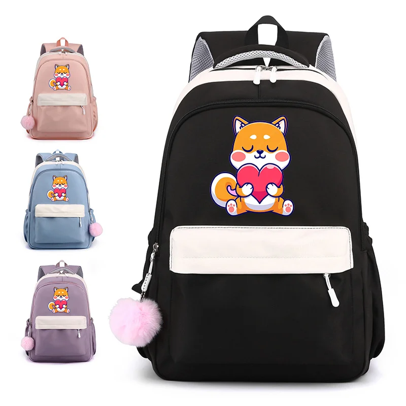 

Cute Dog Hugging Love Pattern Backpack Boys Girls Both Casual Backpack Cute School School Bag Large Capacity Zipper Backpacks