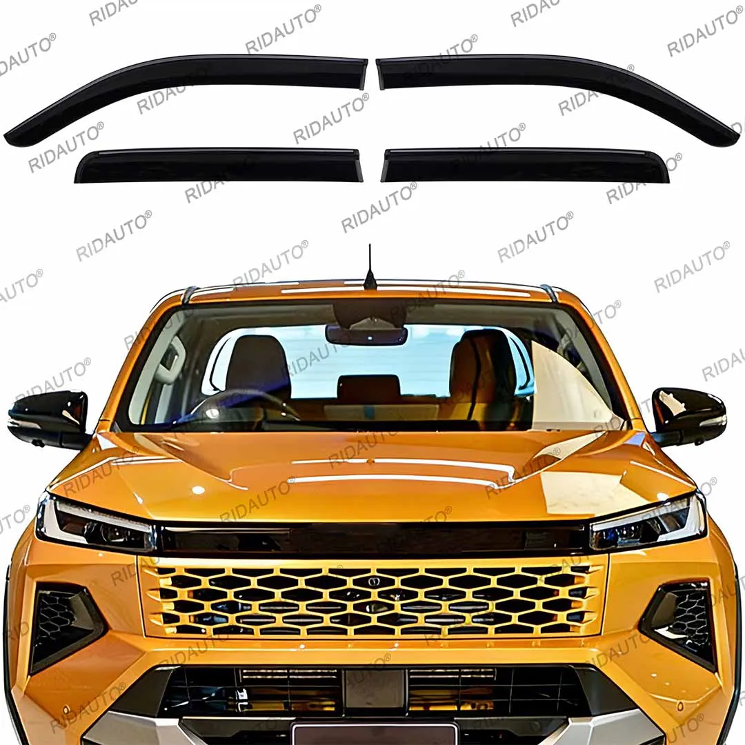 

Боковой дверной козырек, оконный козырек, дефлекторы от дождя для Hilux Travo Prerunner Overland Travo-e 2026, внешний автомобильный козырек, солнцезащитный козырек