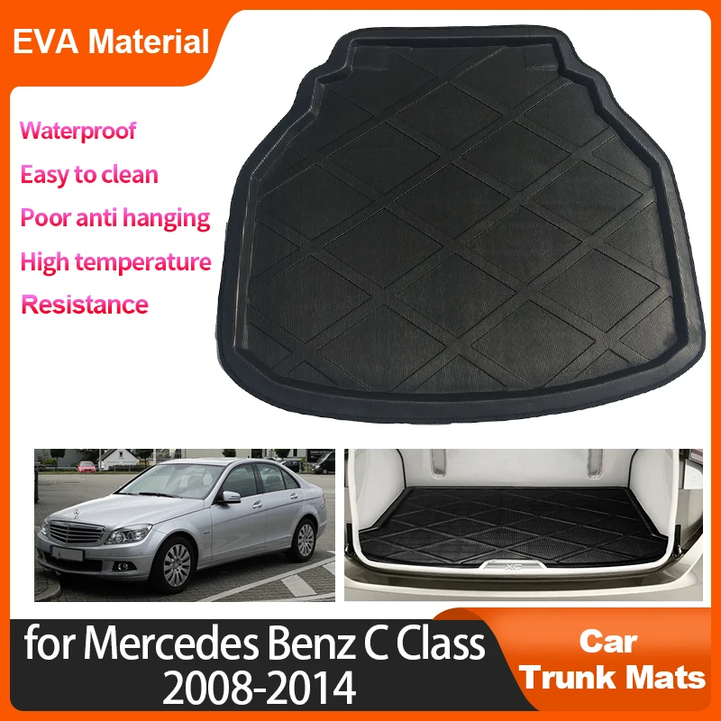 

For Mercedes Benz C Class W204 2014-2008 2009 2011 Car Rear Trunk Mats Waterproof Protective Anti-Slip Storage Pad Accessories