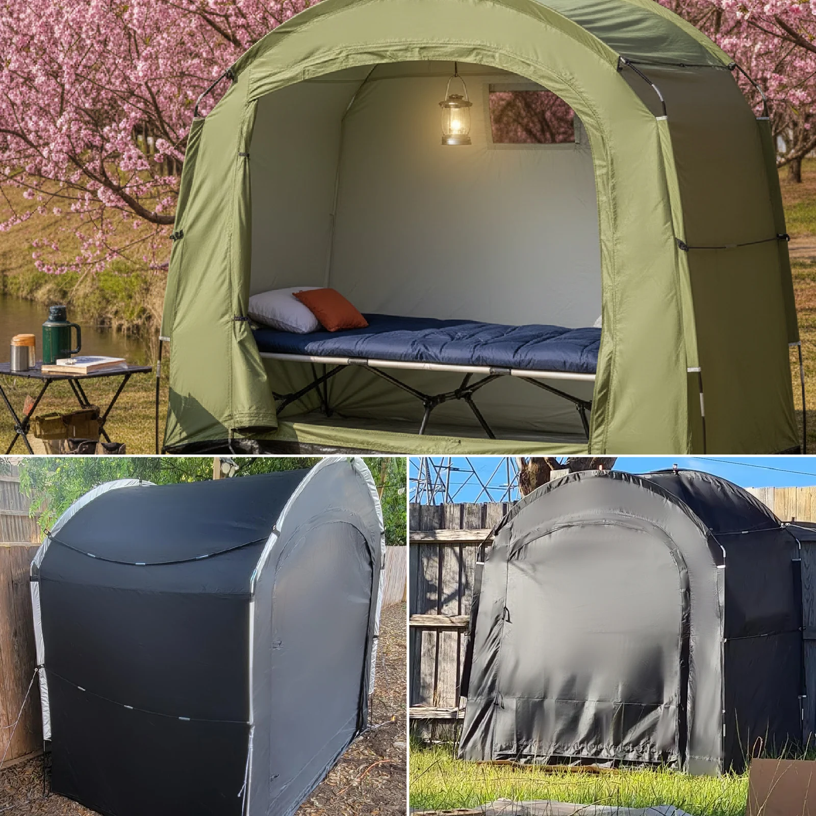 Portable Outdoor Private Travel Tent Bicycle Rain Shelter Thickened Oxford Cloth Suitable for Outdoor Hiking and Cycling view 2