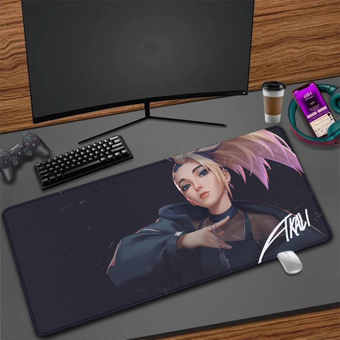 Gamer Mouse Pad KDA Akali Gaming Mousepad Speed Desk Mat Laptop Gaming Mats For Office Carpet Desk Accessories Game Pads