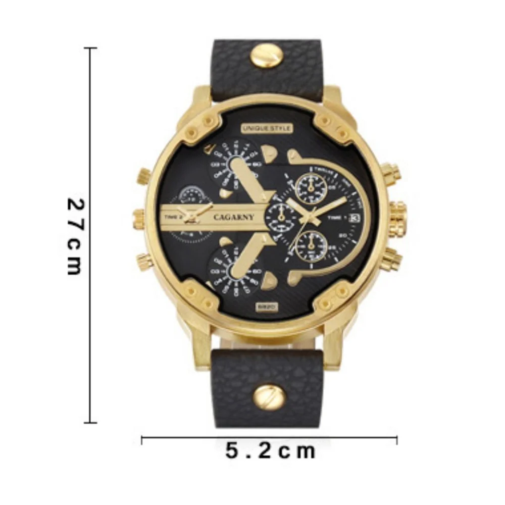 Cool Big Dial Watches for Men High Quality Watch Luxury Fashion Leather Strap Quartz Wristwatches Relogio Masculino Dropshipping