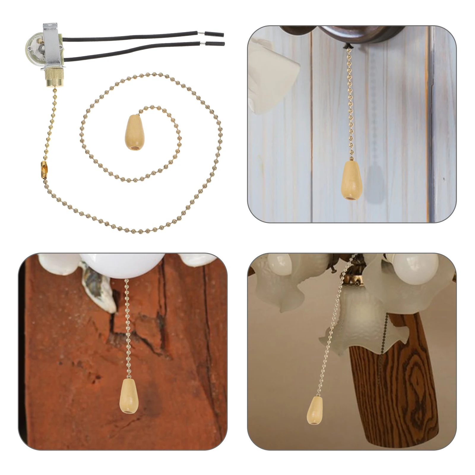 

Ceiling Switch Pull Cord Vintage Wall Chain Switch Extenders Fan Mounts On Off Easy Install Decorative Brass
