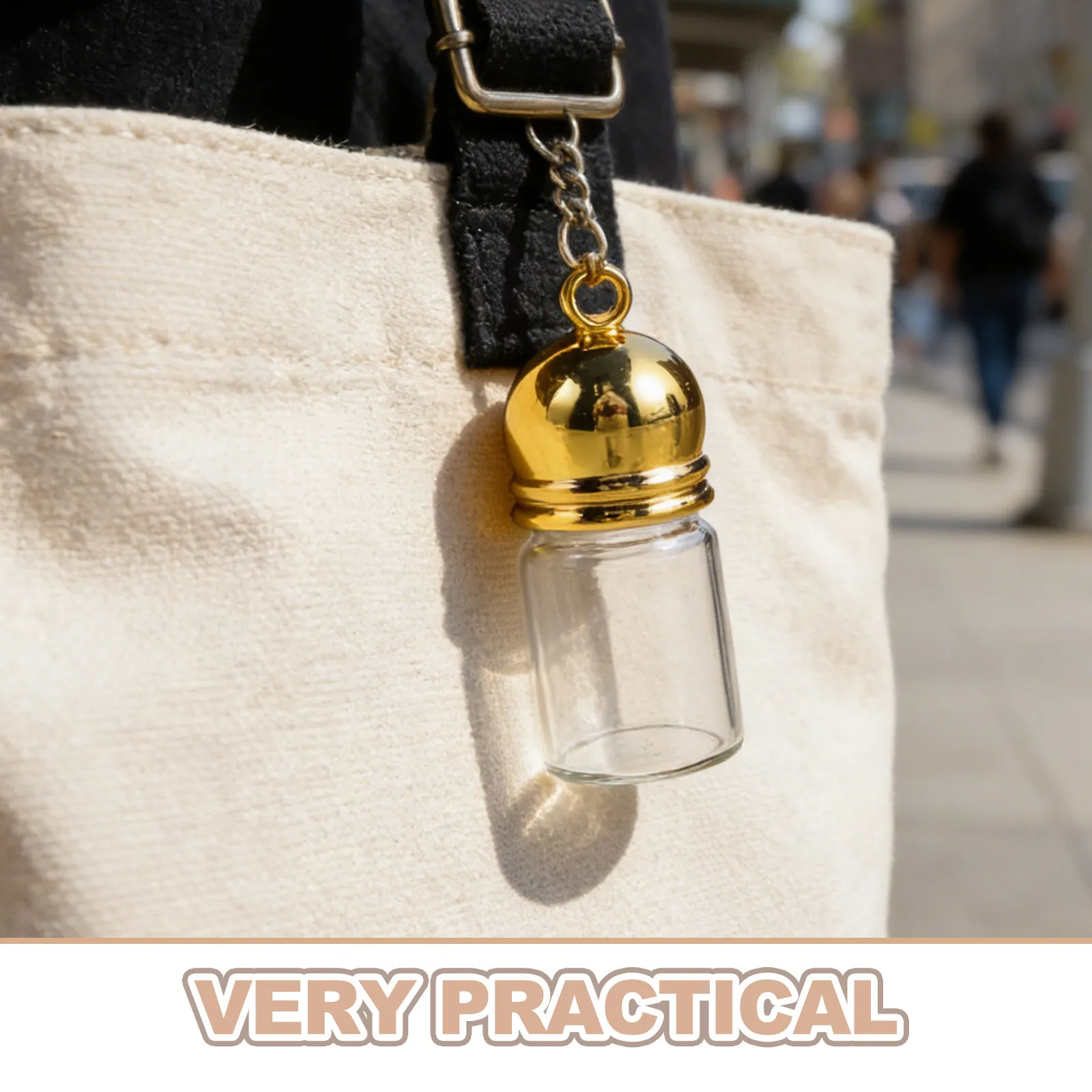 12Pcs Fillable Essential Oil Bottle Pendant Glass Mini Round Vial Charm Hanging Hole Jewelry Making Supplies Holiday Wedding