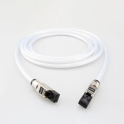 Hi-end OCC Silver Plated HiFi Audio Ethernet Cable High-speed Cat8 Network Cable for PC Router Internet Cord RJ45 Lan Cable