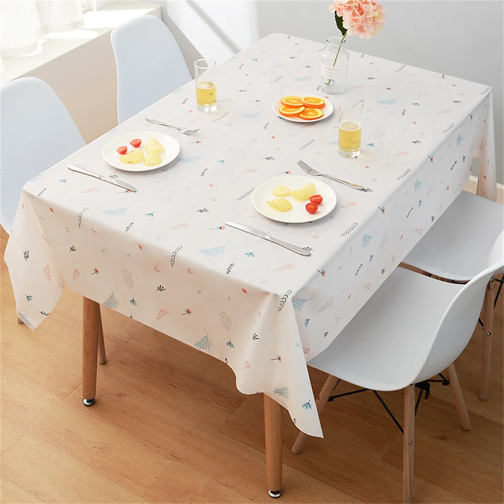 1pc PVC Tablecloth Oil-proof Dining Table Mat Waterproof Coffee Table Cloth Rectangular Tablecloth Disposable Coffee Table Cloth