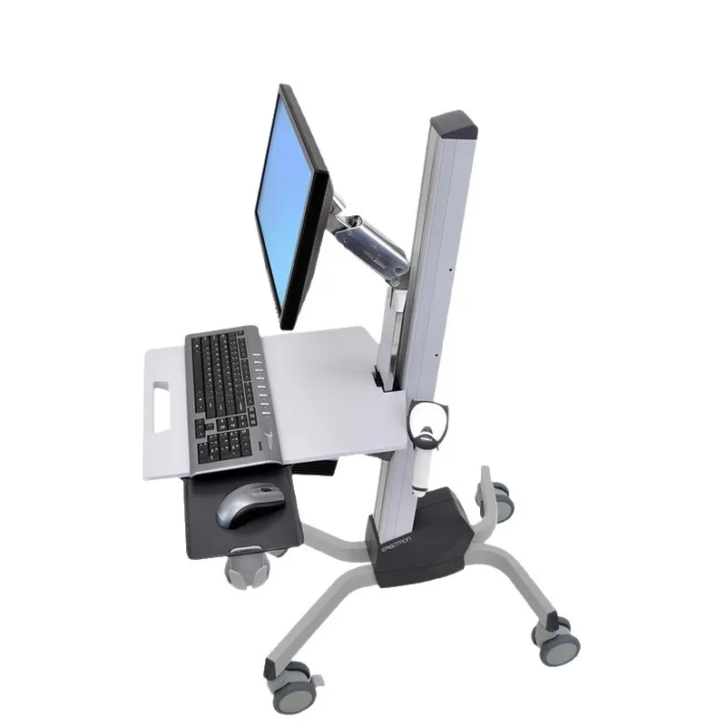 

24-206-214 Mobile lifting computer desk room round standing office trolley