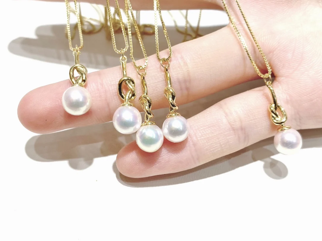 

Salt Water Akoya Pearls 7-7.5mm 925 Sterling Silver Pendants Necklaces for Women Fine Pearls Wedding Gifts