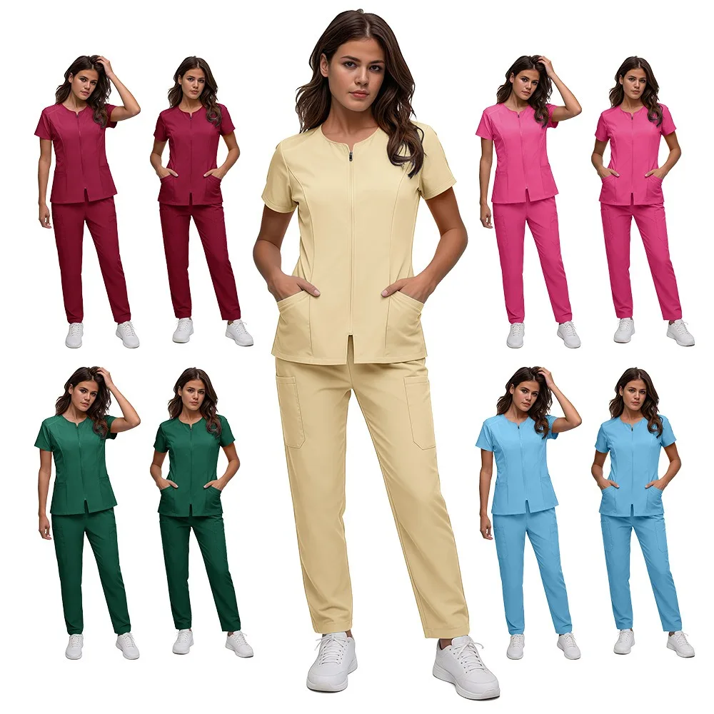 slim-medical-uniforms-women-scrubs-sets-hospital-surgery-dental-clinic-beauty-spa-salon-lab-workwear-clothes-nurses-accessories