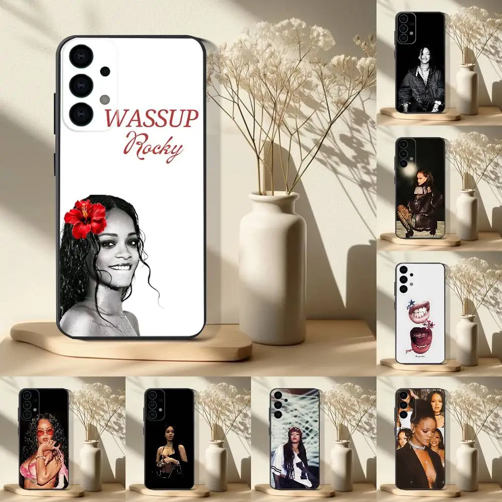

R-Rihanna-Singer Phone Case For Samsung S 25,24,23,22,30,21,10,9,Ultra,Plus,Lite,FE,4,5G Black Soft Case